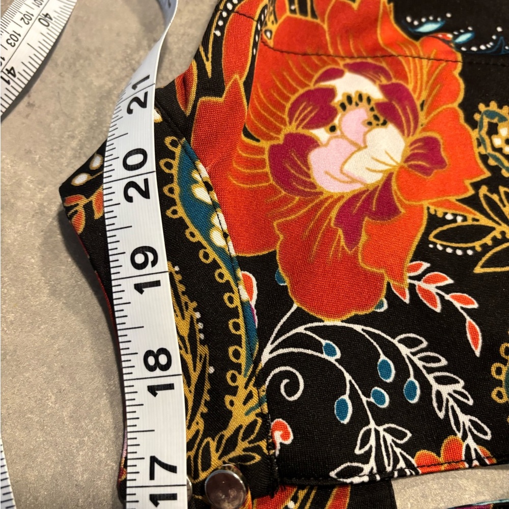 WRANGLER RETRO DRESS SHIFT SIZE MEDIUM 
70s FLAIR SLEEVE ORANGE BLACK W/FLOWERS - Picture 11 of 11